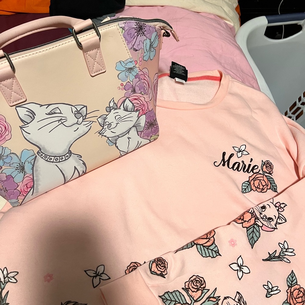 Loungefly Pink Floral Sweatshirt and Marie and Duchess Loungefly